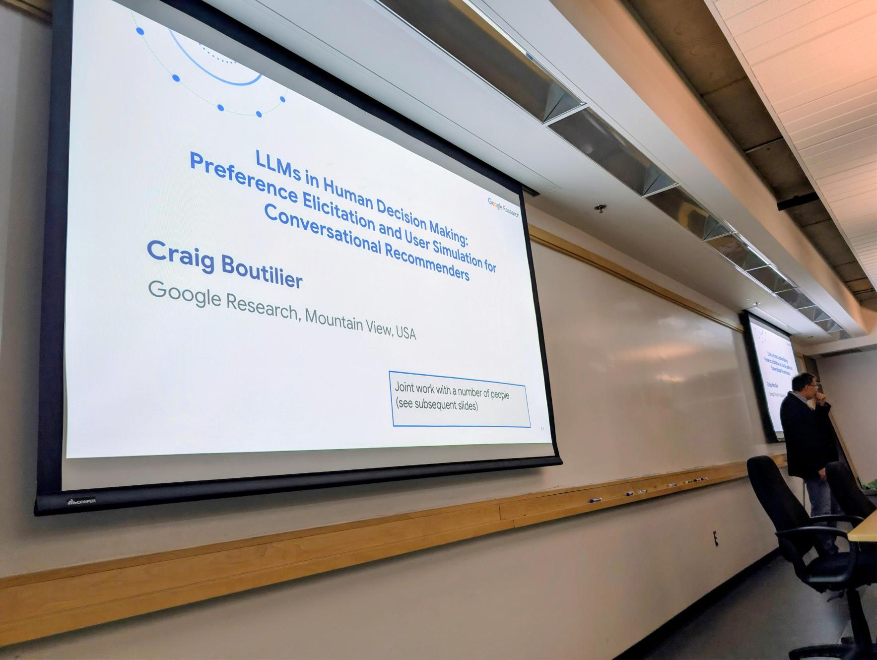 Craig Boutilier speaking